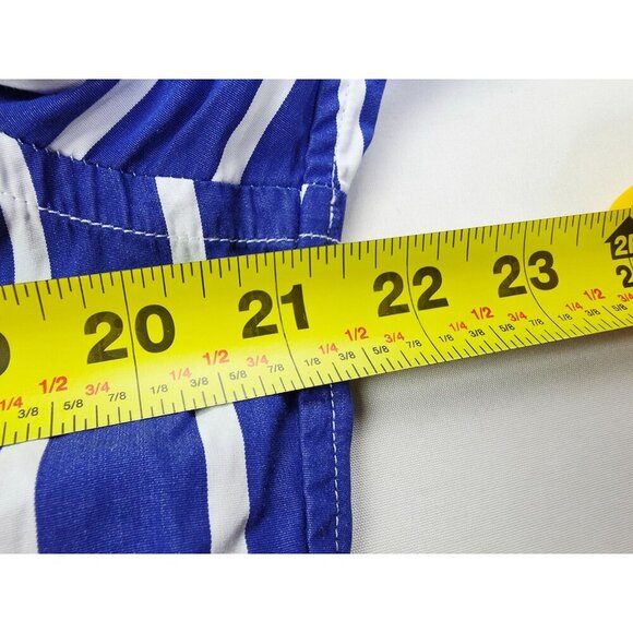 Polo Ralph Lauren Classic Fit Size 12 Womens Blue White Stripe Chest Logo Shirt - Picture 2 of 10